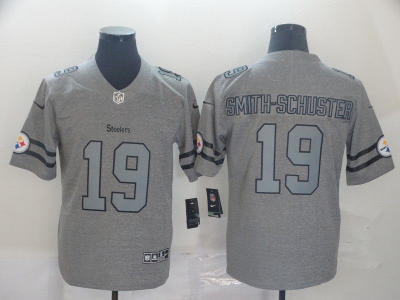 Men Pittsburgh Steelers 19 Smith-schuster Grey Retro Nike NFL Jerseys